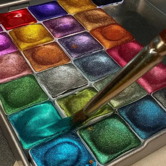 Perlenpulver-Pigment 60 Farben | Schimmernde Aquarellfarben Zorenza