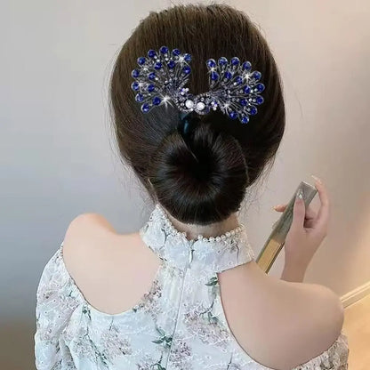 Pfauenflügel Ponytail mit Strass — Perfekt für elegante Abendkleider Mivoza Deutschland