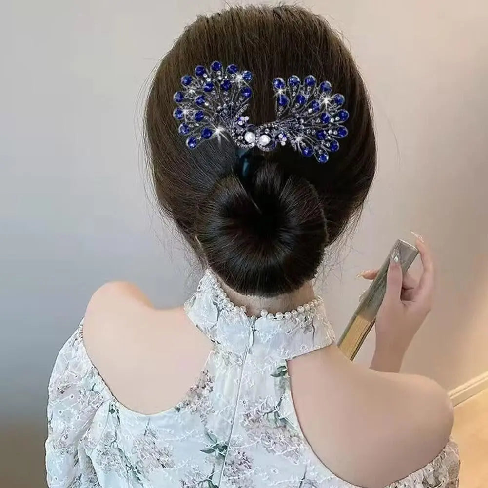 Pfauenflügel Ponytail mit Strass — Perfekt für elegante Abendkleider Mivoza Deutschland
