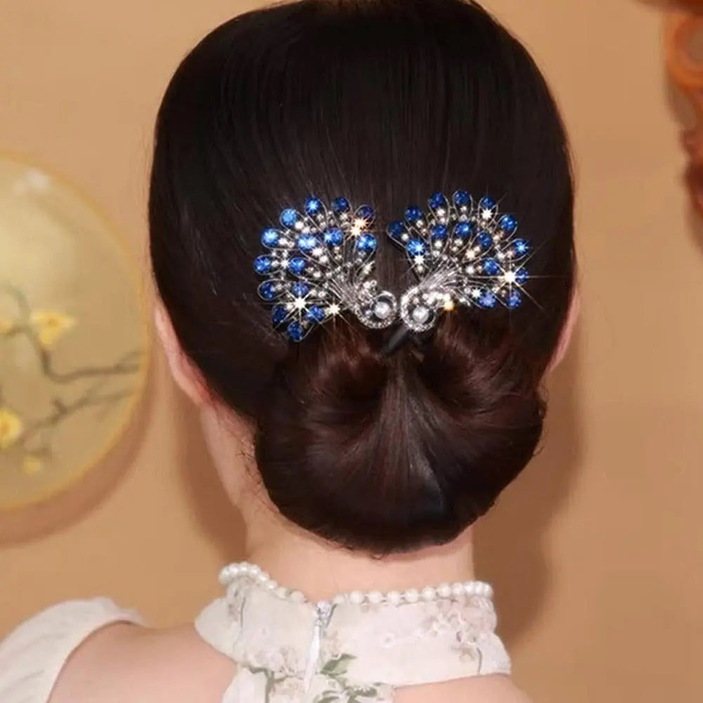 Pfauenflügel Ponytail mit Strass — Perfekt für elegante Abendkleider Mivoza Deutschland