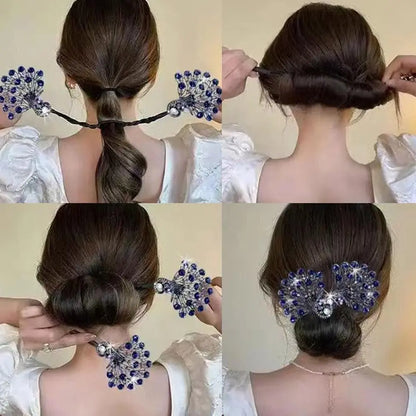 Pfauenflügel Ponytail mit Strass — Perfekt für elegante Abendkleider Mivoza Deutschland