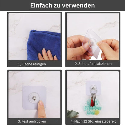 Nahtlose Klebehaken ohne Bohren – Starke Wandhaken für Bad &amp; Küche Mivoza Deutschland