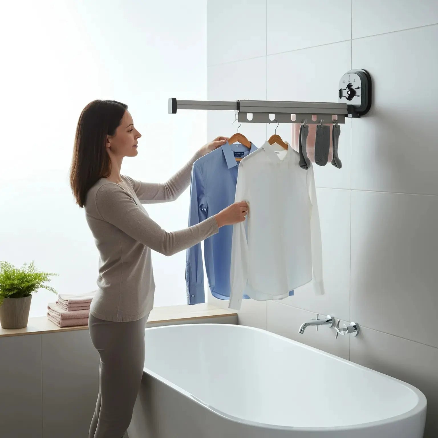 Platzsparender Wand-Wäschetrockner – Klappbar, Stark & Ohne Bohren Zorenza