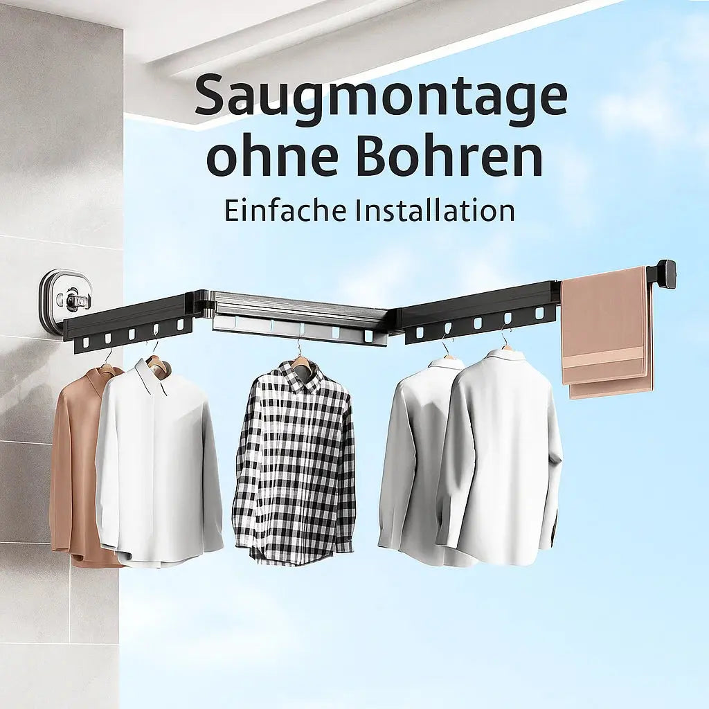 Platzsparender Wand-Wäschetrockner – Klappbar, Stark & Ohne Bohren