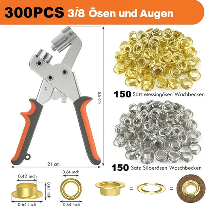 Profi-Ösenset — Einfach Ösen setzen ohne Kraftaufwand Zorenza