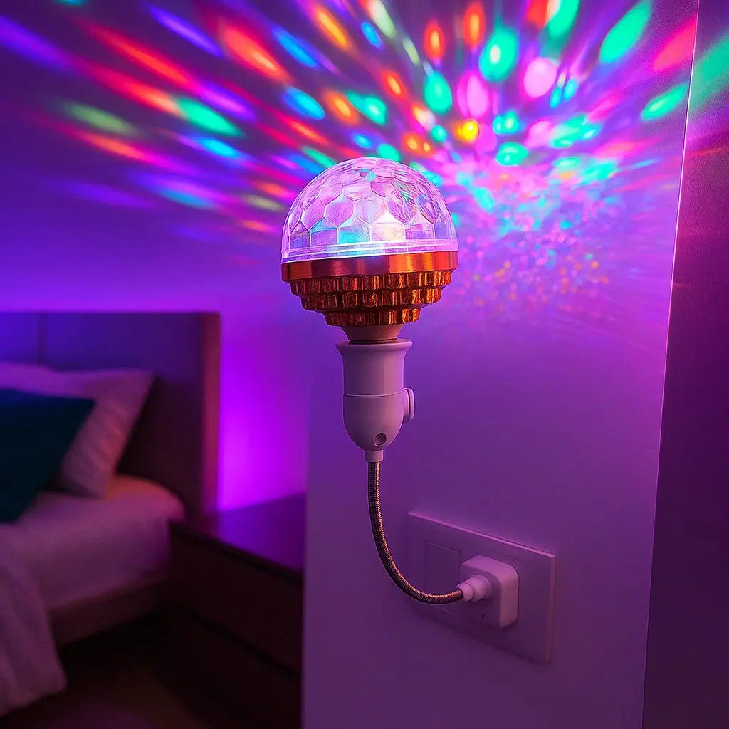 RGB-Strobe-LED-Lampe – Rotierendes Partylicht für Zuhause (E27) Zorenza