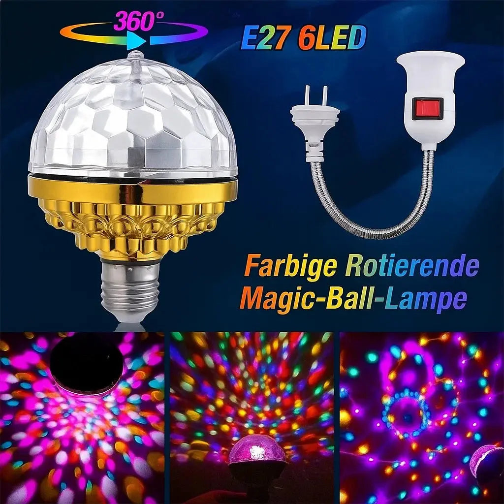 RGB-Strobe-LED-Lampe – Rotierendes Partylicht für Zuhause (E27)