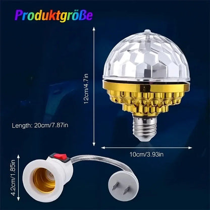 RGB-Strobe-LED-Lampe – Rotierendes Partylicht für Zuhause (E27)