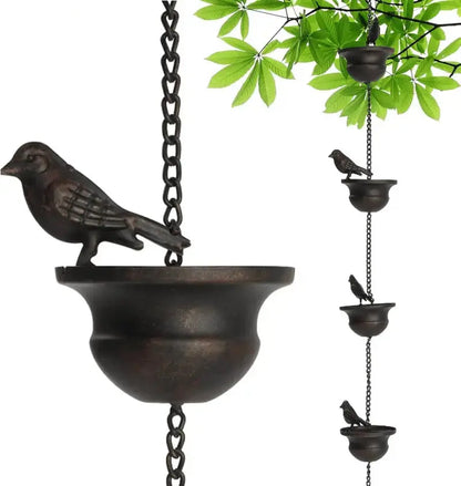 Regentropfenkette Metall – Schönes Wasser-Spiel für Haus & Garten Zorenza