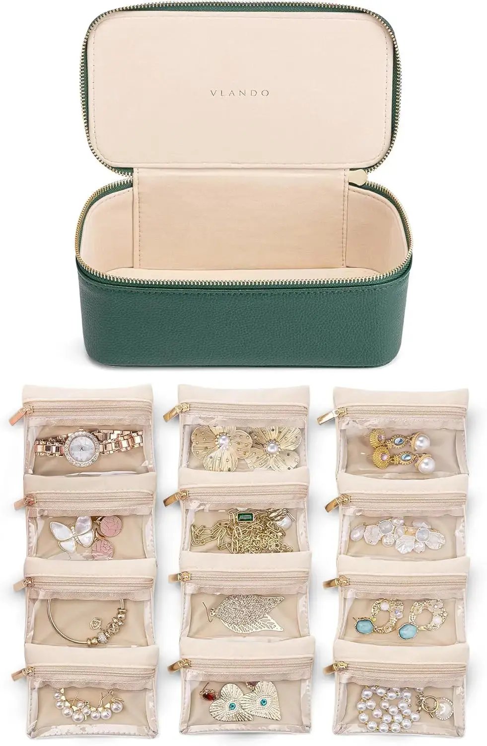 Schmuckbox mit durchsichtigen Fächern – geordnet und geschützt aufbewahren Zorenza