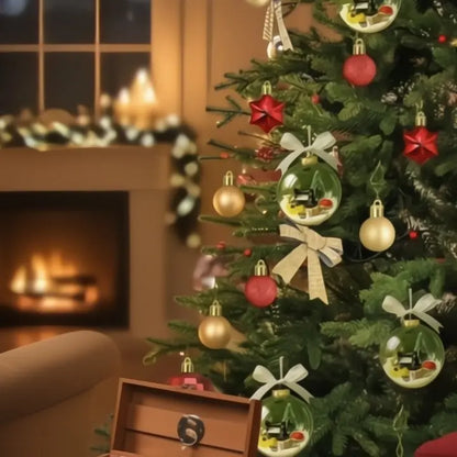 Schneekugel-Ornament mit Nähmotiv und Funkeleffekt Zorenza