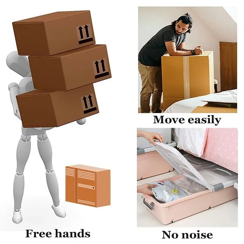 Selbstklebende 360°-Möbelrollen | Leichtgängige und robuste Edelstahlräder (8 Stück) Zorenza