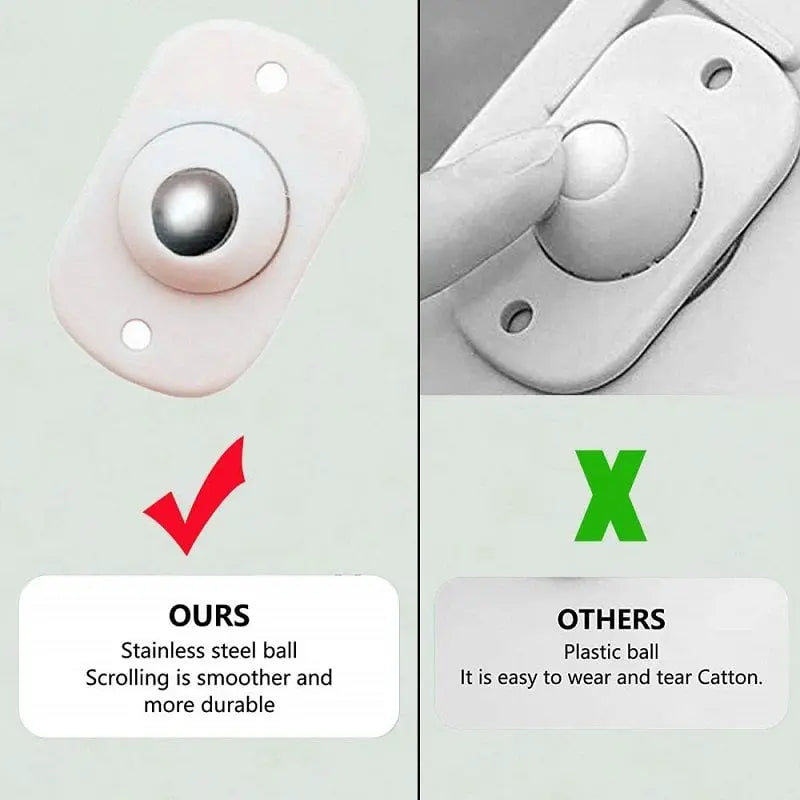 Selbstklebende 360°-Möbelrollen | Leichtgängige und robuste Edelstahlräder (8 Stück) Zorenza