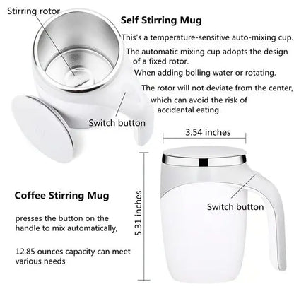 Selbstrührende Tasse – Automatische Mischbecher für heiße oder kalte Getränke Zorenza