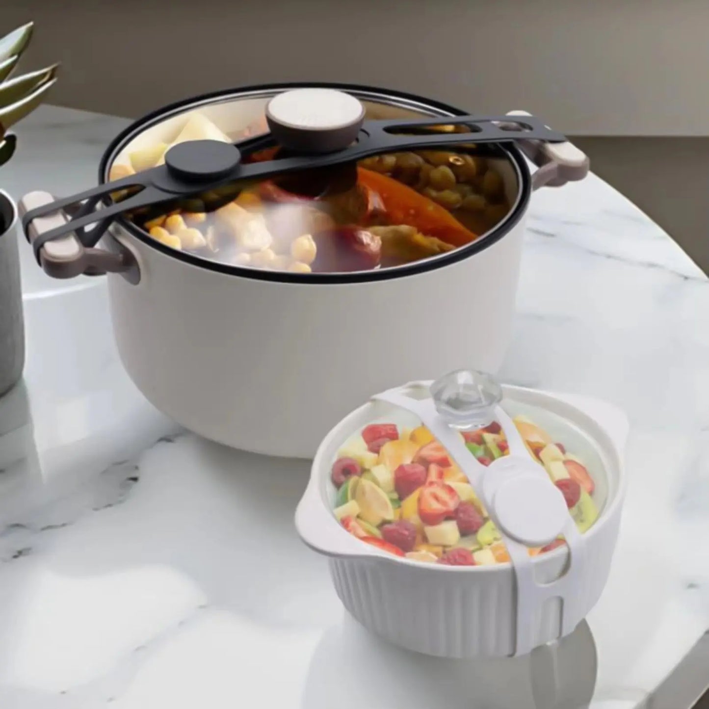 Silikon-Halteband für Schüsseln & Behälter – Zuverlässige Deckelsicherung (2er-Set) Zorenza