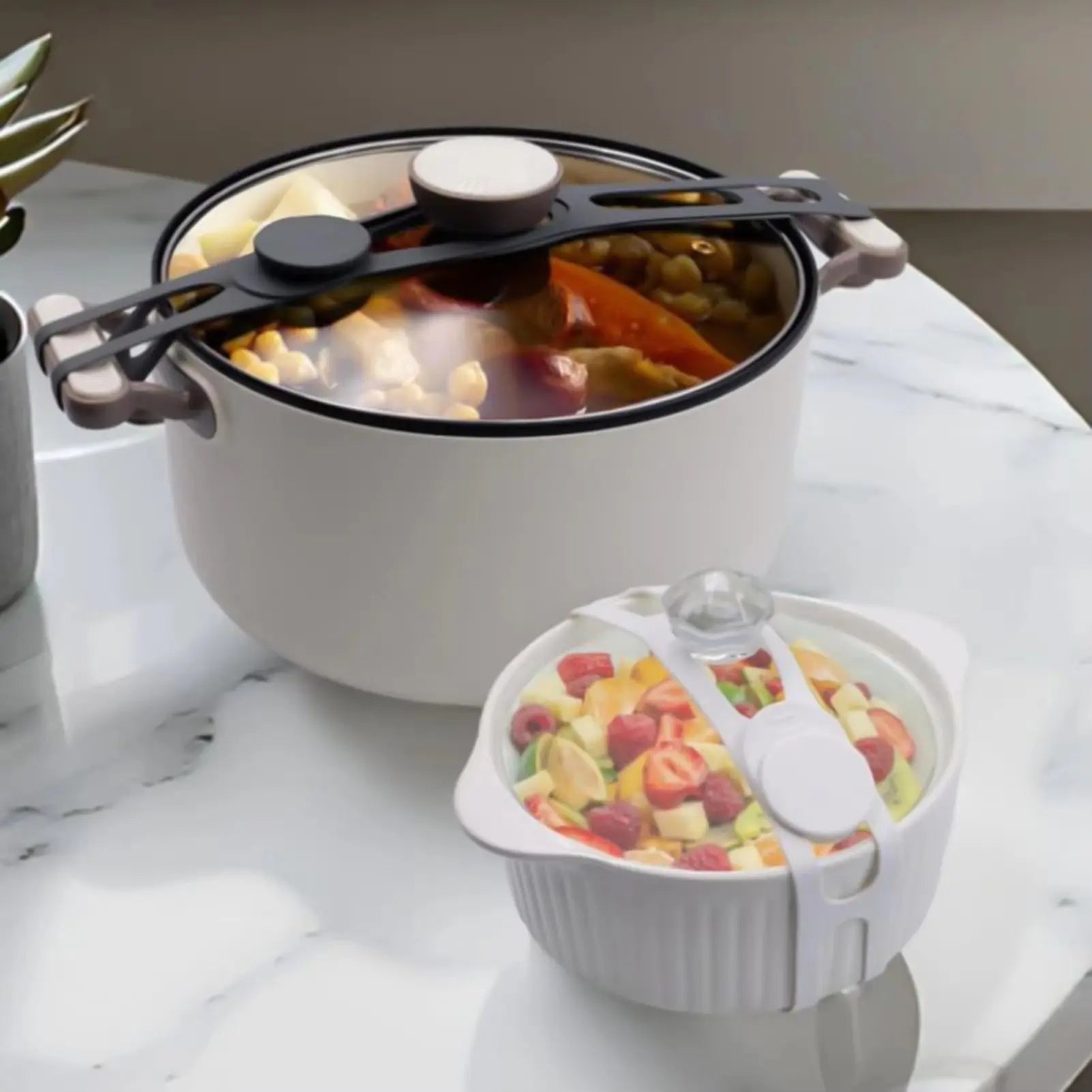 Silikon-Halteband für Schüsseln & Behälter – Zuverlässige Deckelsicherung (2er-Set) Zorenza