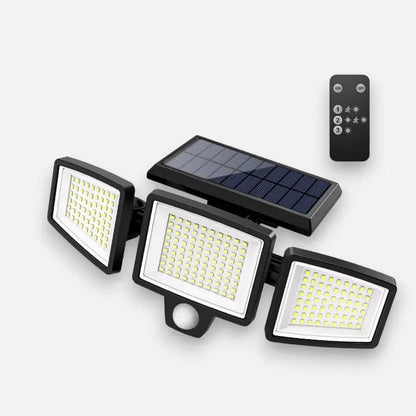 Solar-Außenlampe mit 3 verstellbaren LED-Paneelen und Bewegungssensor Zorenza