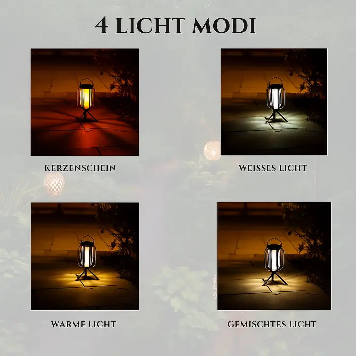 Solar-Flammenlaterne mit 4 Leuchtmodi – Wetterfestes Licht für Garten, Terrasse & Camping Zorenza