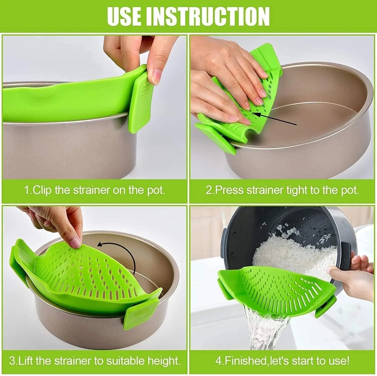 Topfsieb mit Silikonclip — Universell für Küchengefäße geeignet Mivoza Deutschland