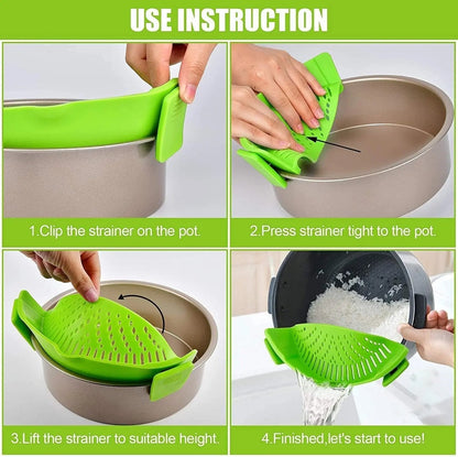 Topfsieb mit Silikonclip — Universell für Küchengefäße geeignet Mivoza Deutschland