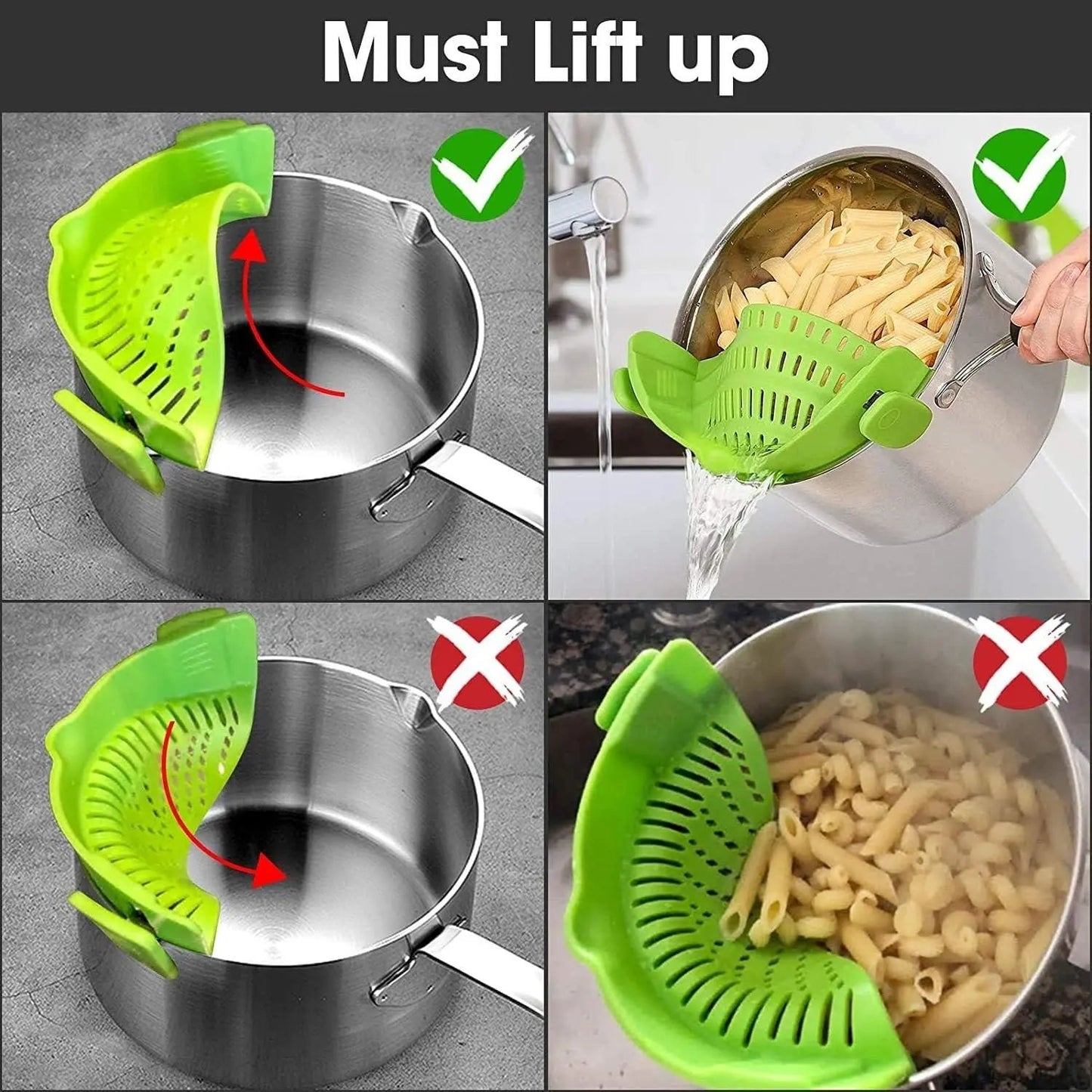 Topfsieb mit Silikonclip — Universell für Küchengefäße geeignet Mivoza Deutschland