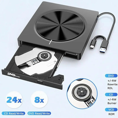 Tragbarer CD/DVD Brenner | Kompakt & USB 3.0 schnittstellenfähig Zorenza