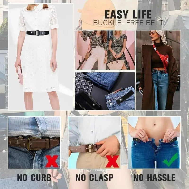 Unsichtbare elastische Taillengürtel ohne Schnalle – Der perfekte Gürtel für Damen-Jeans! Zorenza