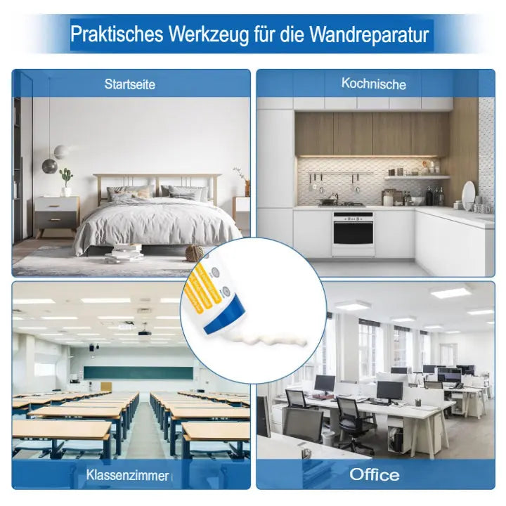 Wand-Reparaturset – Für die saubere Ausbesserung von Rissen & kleinen Löchern (2er-Set) Zorenza