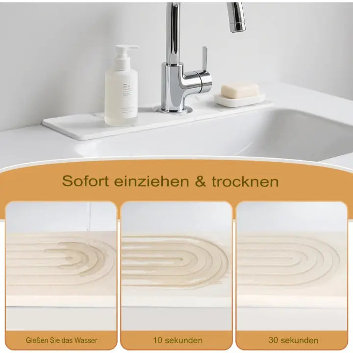 Wasserabsorbierende Steinmatte für Küche & Bad – Elegant, sauber und langlebig (2-teiliges Set) Zorenza