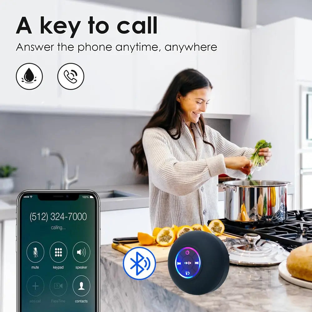 Wasserfester Bluetooth-Duschlautsprecher – Superstarkem Wand-Saugnapf Zorenza