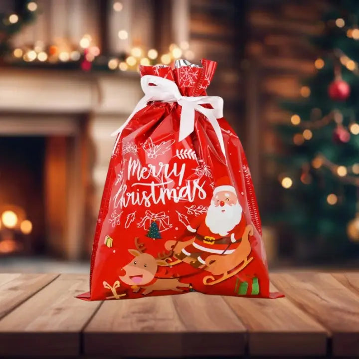 Weihnachts-Geschenkbeutel mit Bändern (5er-Set) Zorenza