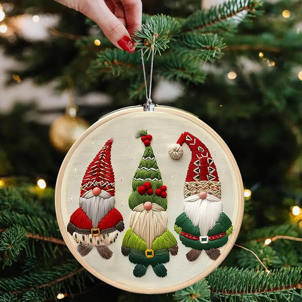 Weihnachtswichtel-Stickset – Einsteigerfreundliches DIY-Weihnachtsprojekt für Baumschmuck & Dekoration Zorenza