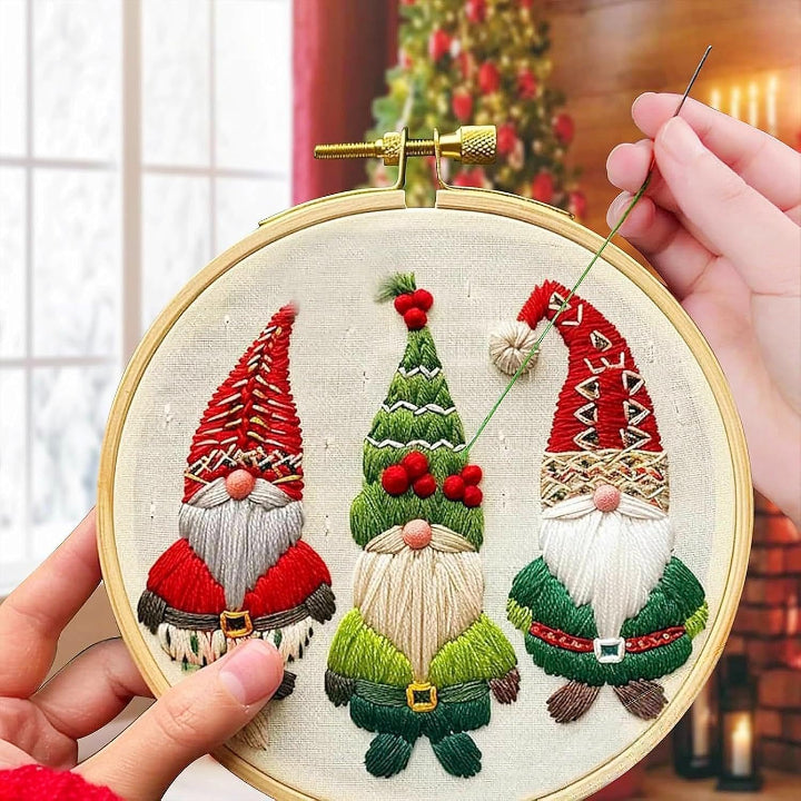 Weihnachtswichtel Stickset — Festliche Stickerei fürs Bäumchen & Deko Mivoza Deutschland