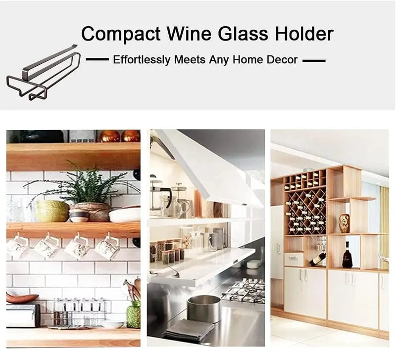 Weinregal zur Unterbau-Montage — Platzsparender Glashalter mit einfacher Installation Zorenza