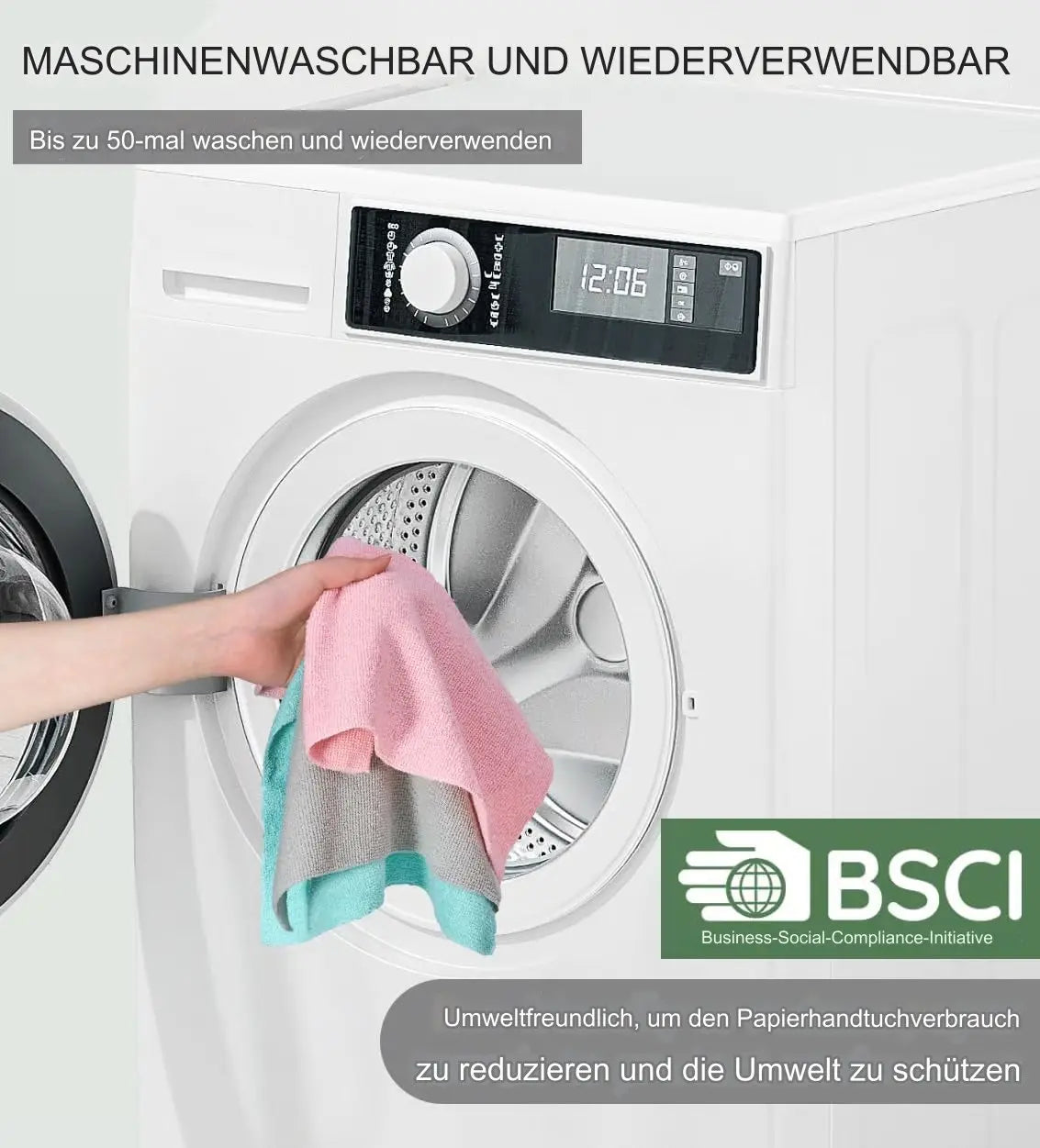 ♻️ Wiederverwendbare Mikrofaser-Papierhandtuchrolle – Super saugfähig und streifenfrei Zorenza