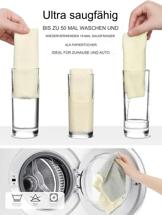 ♻️ Wiederverwendbare Mikrofaser-Papierhandtuchrolle – Super saugfähig und streifenfrei Zorenza