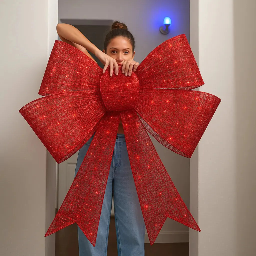 XXL leuchtende Weihnachtsschleife | Schafft magische Familienmomente Mivoza Deutschland