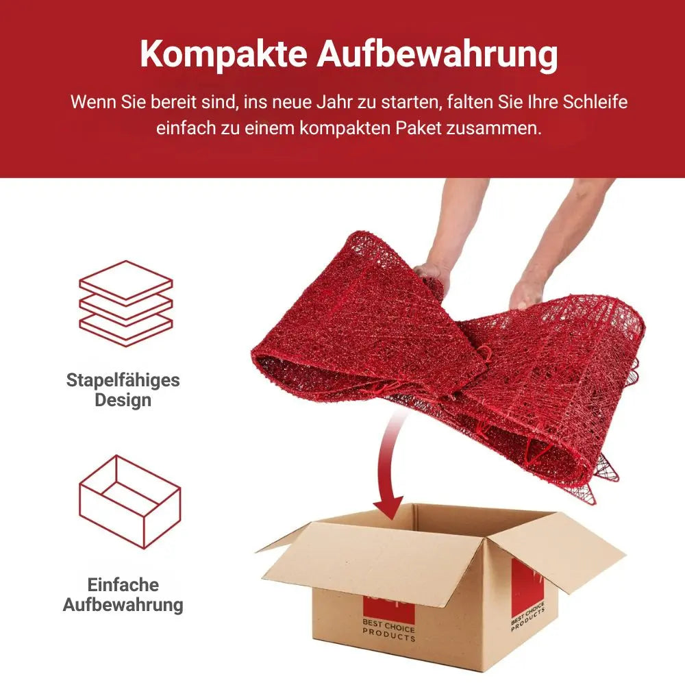 XXL leuchtende Weihnachtsschleife | Schafft magische Familienmomente Mivoza Deutschland