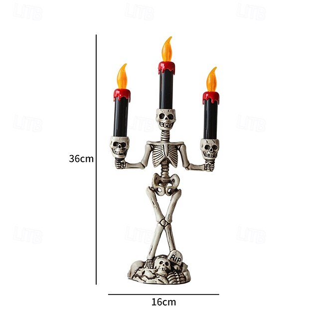 Skelett-Kerzenständer Lampe — Schaurige Tischdeko zu Halloween