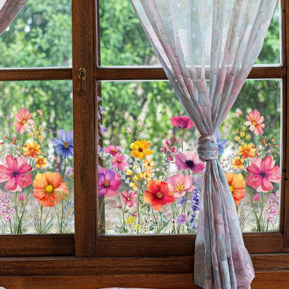 Fensterdekoration mit doppelseitigem Blumenmuster | Kaufen Sie 1, erhalten Sie 1 gratis Zorenza