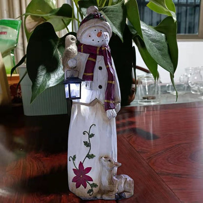 Deko Schneemann mit Laterne — Warmes Willkommen in der Winterzeit Zorenza