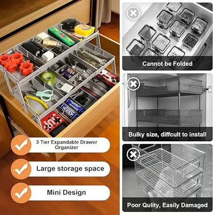 3-stufiger Smart-Schubladen-Organizer – Nutzt den Stauraum optimal aus Zorenza