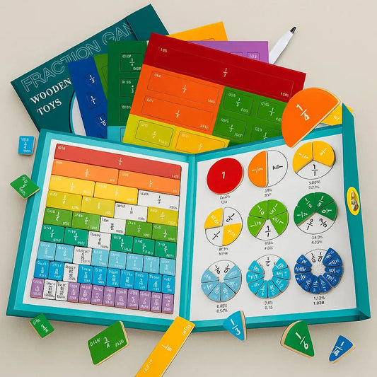 Magnetische Bruchlern-Kacheln — Interaktives Mathe-Set für Kinder Zorenza