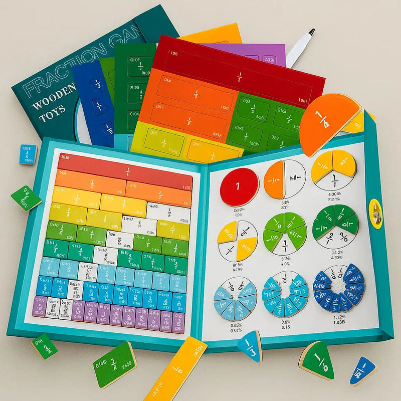 Magnetische Bruchlern-Kacheln — Interaktives Mathe-Set für Kinder Zorenza