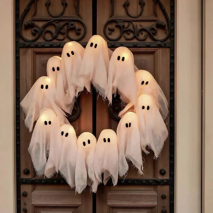 Halloween-Deko-Kranz — Geheimnisvoller Geistglanz für Stimmung Zorenza