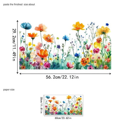 1+1 Gratis | Bunte Blumenstrauß Fensteraufkleber