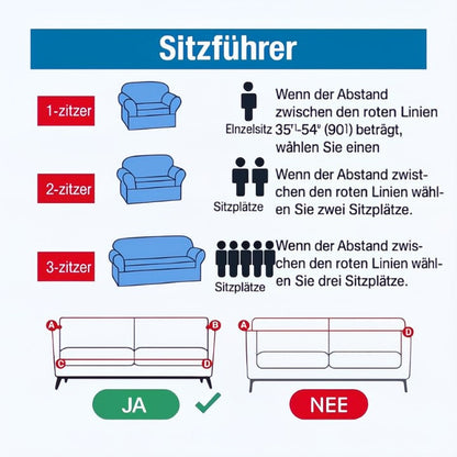 Sofabezug | Festliches Design, elastische Passform, Polyester Zorenza