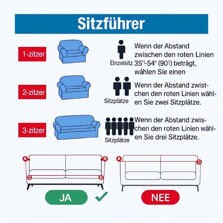 Sofabezug | Festliches Design, elastische Passform, Polyester Zorenza