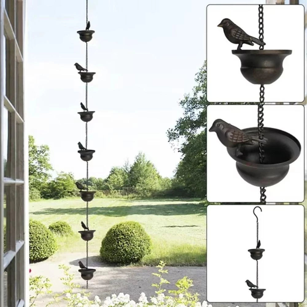 Regentropfenkette Metall – Schönes Wasser-Spiel für Haus & Garten Zorenza