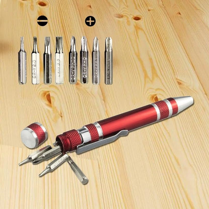 Multi-Bit Mini-Schraubendreher – Kompaktes Reparaturwerkzeug aus Aluminiumlegierung Zorenza